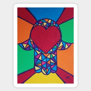 Heart Hamsa by Harriette Knight Sticker